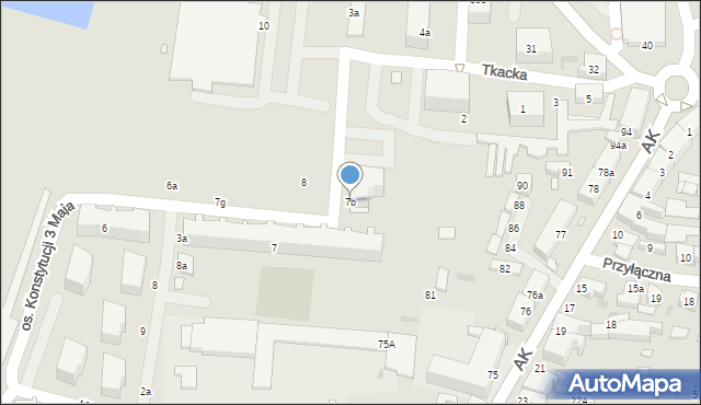 Sulechów, Osiedle Konstytucji 3 Maja, 7b, mapa Sulechów