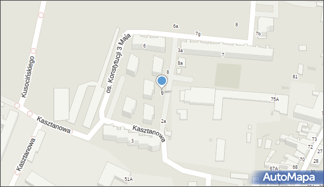 Sulechów, Osiedle Konstytucji 3 Maja, 9, mapa Sulechów