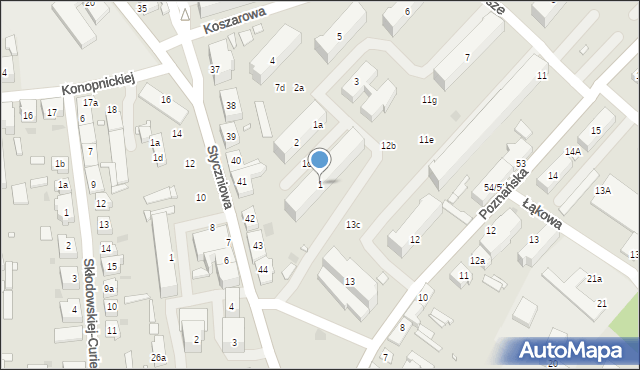 Sulechów, Osiedle Zacisze, 1, mapa Sulechów