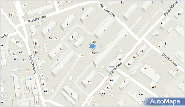 Sulechów, Osiedle Zacisze, 11e, mapa Sulechów