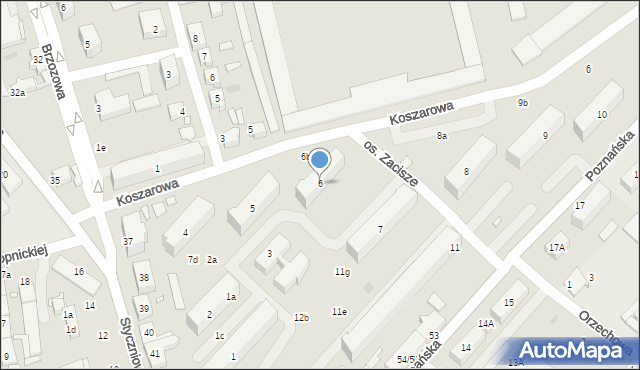 Sulechów, Osiedle Zacisze, 6, mapa Sulechów
