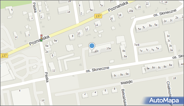 Sulęcin, Osiedle Słoneczne, 10d, mapa Sulęcin