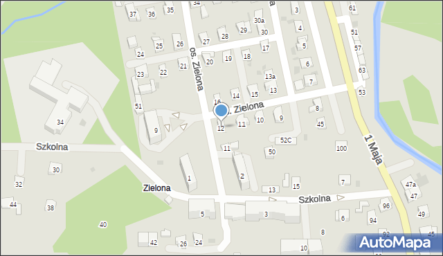 Sułkowice, Osiedle Zielona, 12, mapa Sułkowice