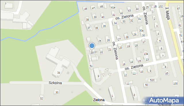 Sułkowice, Osiedle Zielona, 23, mapa Sułkowice
