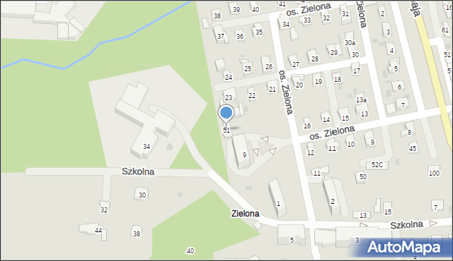 Sułkowice, Osiedle Zielona, 51, mapa Sułkowice