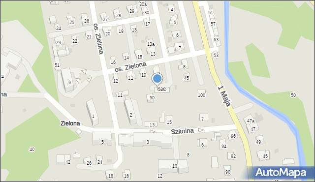 Sułkowice, Osiedle Zielona, 52A, mapa Sułkowice