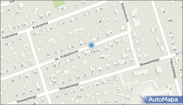 Supraśl, Osiedle Robotnicze, 17, mapa Supraśl