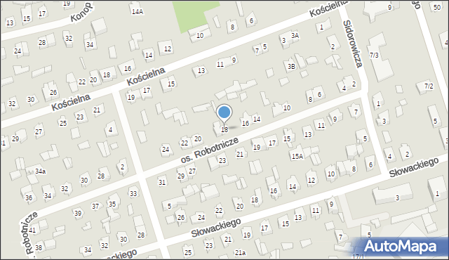 Supraśl, Osiedle Robotnicze, 18, mapa Supraśl