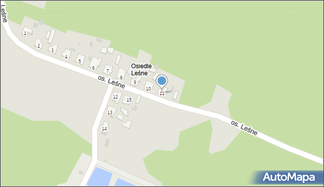 Susz, Osiedle Leśne, 11, mapa Susz