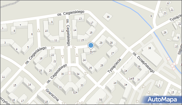 Swarzędz, Osiedle Cegielskiego Hipolita, 23, mapa Swarzędz