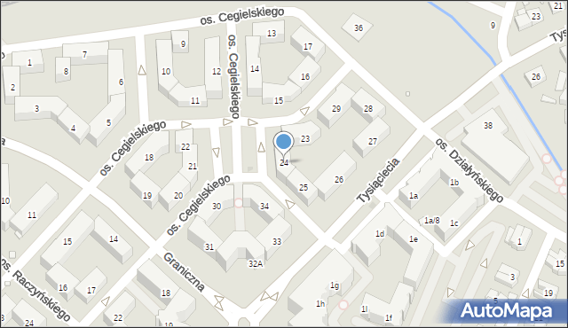 Swarzędz, Osiedle Cegielskiego Hipolita, 24, mapa Swarzędz