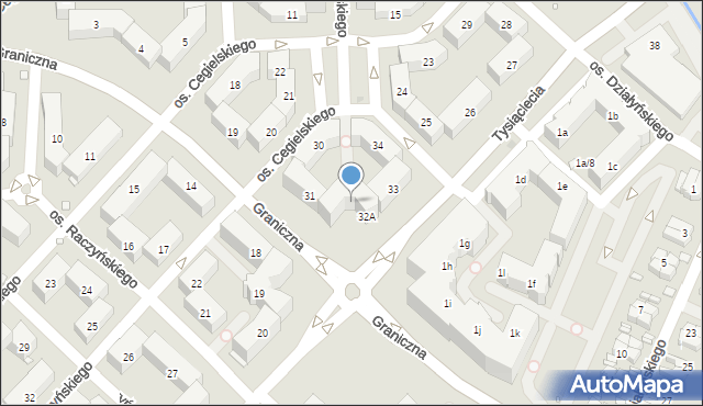 Swarzędz, Osiedle Cegielskiego Hipolita, 32, mapa Swarzędz