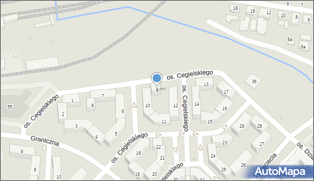 Swarzędz, Osiedle Cegielskiego Hipolita, 9, mapa Swarzędz