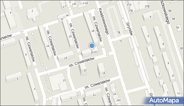 Swarzędz, Osiedle Czwartaków, 17, mapa Swarzędz
