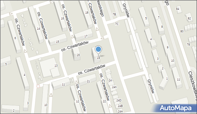 Swarzędz, Osiedle Czwartaków, 19, mapa Swarzędz