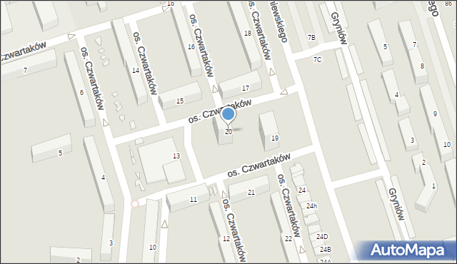 Swarzędz, Osiedle Czwartaków, 20, mapa Swarzędz