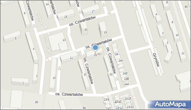 Swarzędz, Osiedle Czwartaków, 21, mapa Swarzędz