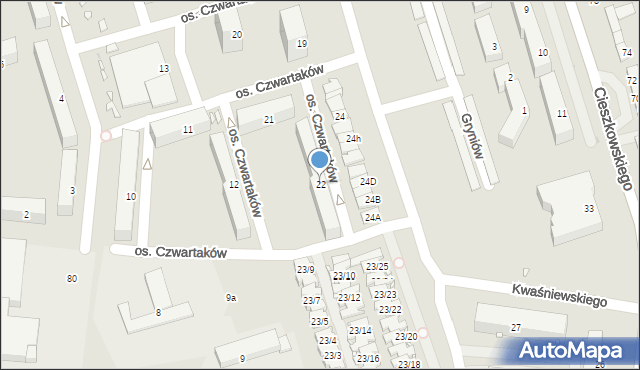 Swarzędz, Osiedle Czwartaków, 22, mapa Swarzędz
