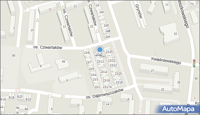 Swarzędz, Osiedle Czwartaków, 23/11, mapa Swarzędz