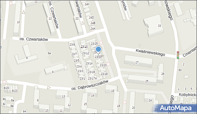 Swarzędz, Osiedle Czwartaków, 23/22, mapa Swarzędz