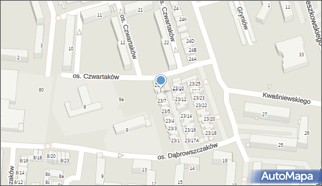 Swarzędz, Osiedle Czwartaków, 23/8, mapa Swarzędz
