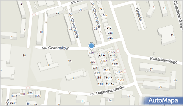 Swarzędz, Osiedle Czwartaków, 23/9, mapa Swarzędz