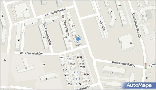 Swarzędz, Osiedle Czwartaków, 24A, mapa Swarzędz