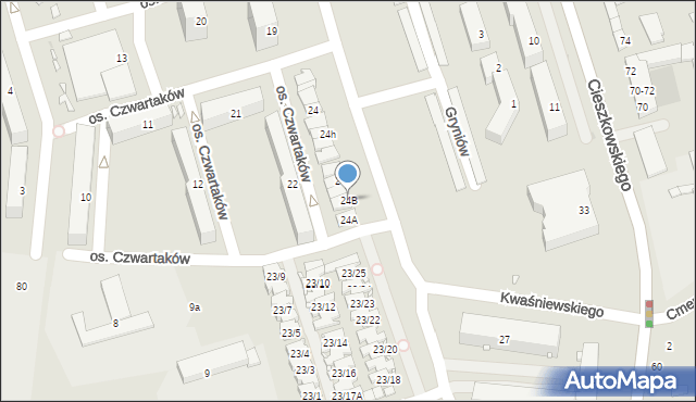 Swarzędz, Osiedle Czwartaków, 24B, mapa Swarzędz