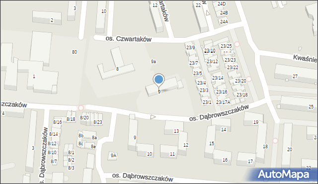 Swarzędz, Osiedle Czwartaków, 9, mapa Swarzędz