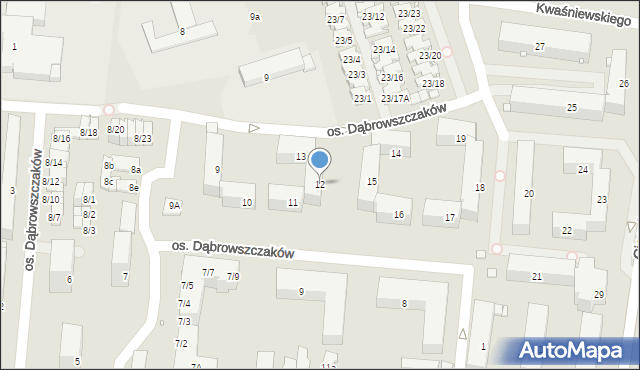 Swarzędz, Osiedle Dąbrowszczaków, 12, mapa Swarzędz