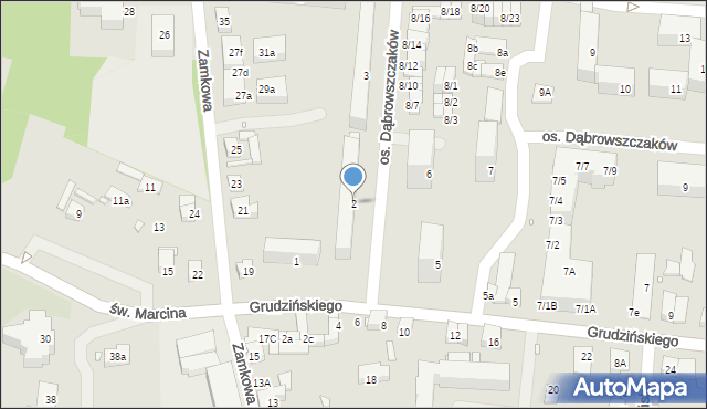 Swarzędz, Osiedle Dąbrowszczaków, 2, mapa Swarzędz