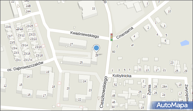 Swarzędz, Osiedle Dąbrowszczaków, 26, mapa Swarzędz
