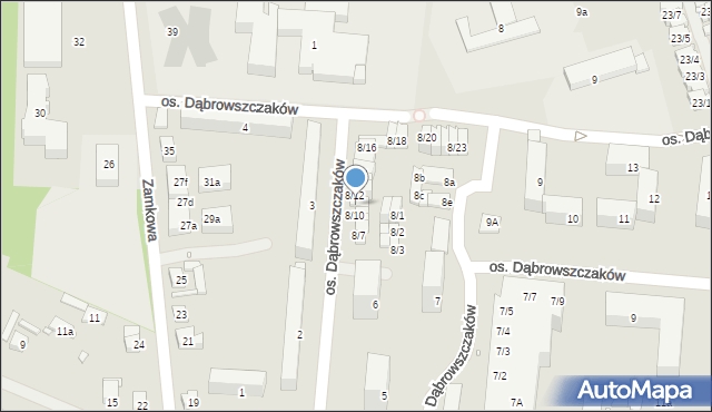 Swarzędz, Osiedle Dąbrowszczaków, 8/11, mapa Swarzędz