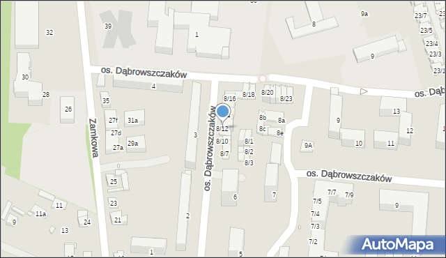 Swarzędz, Osiedle Dąbrowszczaków, 8/12, mapa Swarzędz