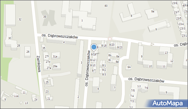 Swarzędz, Osiedle Dąbrowszczaków, 8/14, mapa Swarzędz