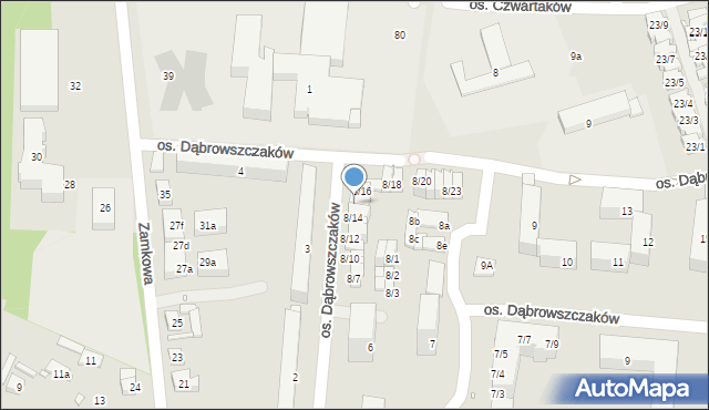 Swarzędz, Osiedle Dąbrowszczaków, 8/15, mapa Swarzędz