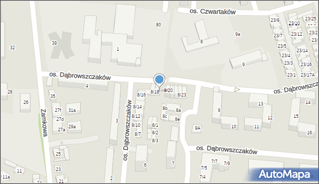 Swarzędz, Osiedle Dąbrowszczaków, 8/19, mapa Swarzędz