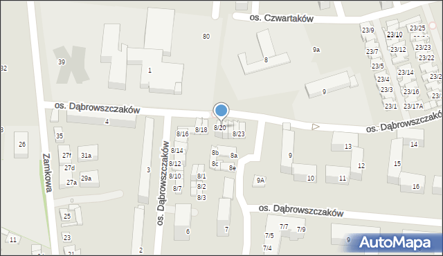 Swarzędz, Osiedle Dąbrowszczaków, 8/20, mapa Swarzędz