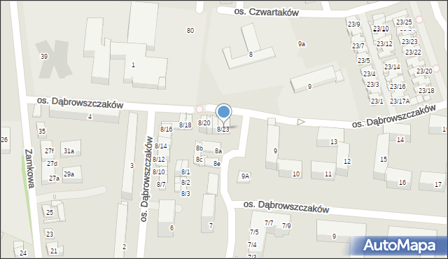 Swarzędz, Osiedle Dąbrowszczaków, 8/23, mapa Swarzędz