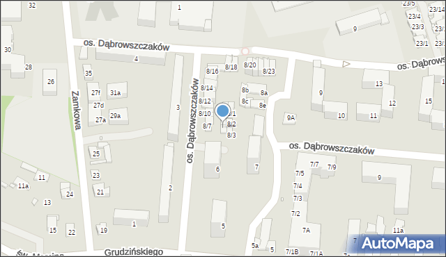 Swarzędz, Osiedle Dąbrowszczaków, 8/4, mapa Swarzędz
