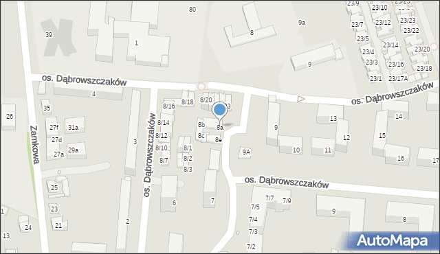 Swarzędz, Osiedle Dąbrowszczaków, 8a, mapa Swarzędz