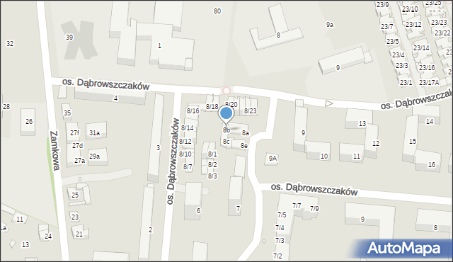 Swarzędz, Osiedle Dąbrowszczaków, 8b, mapa Swarzędz