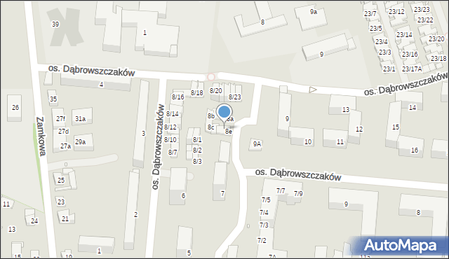 Swarzędz, Osiedle Dąbrowszczaków, 8f, mapa Swarzędz