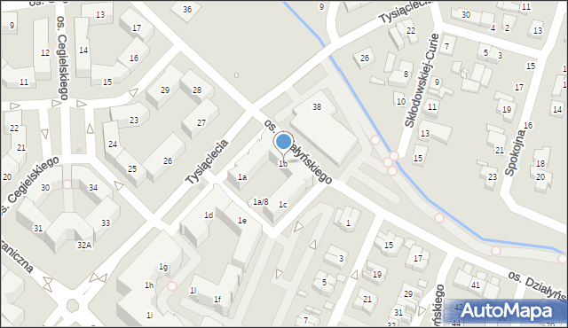 Swarzędz, Osiedle Działyńskiego Tytusa, 1b, mapa Swarzędz