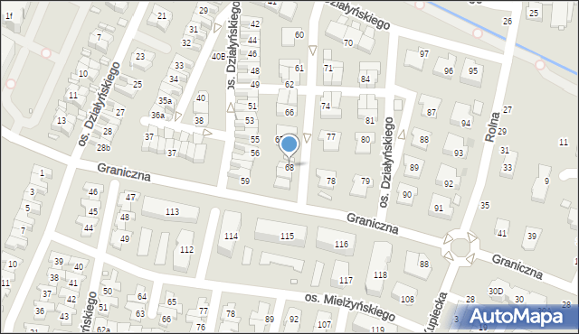 Swarzędz, Osiedle Działyńskiego Tytusa, 68, mapa Swarzędz