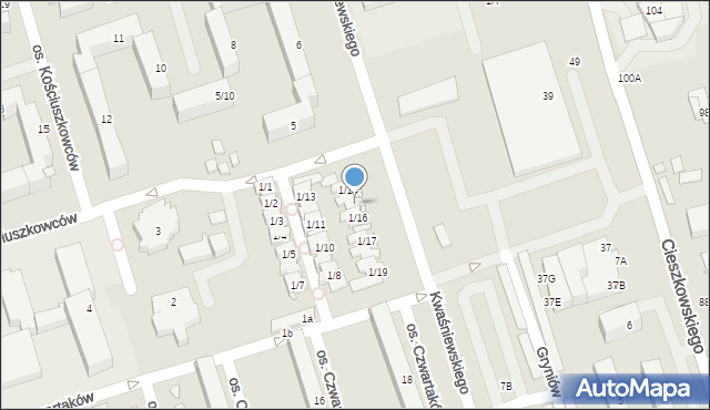 Swarzędz, Osiedle Kościuszkowców, 1/15, mapa Swarzędz