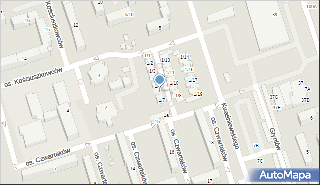 Swarzędz, Osiedle Kościuszkowców, 1/6, mapa Swarzędz