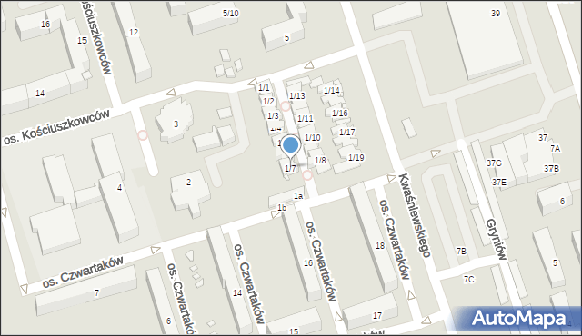 Swarzędz, Osiedle Kościuszkowców, 1/7, mapa Swarzędz
