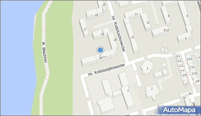 Swarzędz, Osiedle Kościuszkowców, 14, mapa Swarzędz