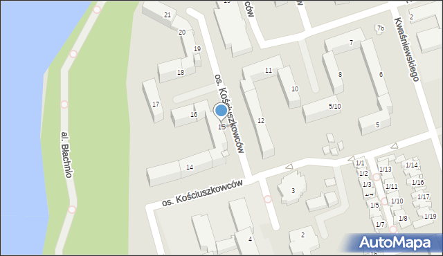 Swarzędz, Osiedle Kościuszkowców, 15, mapa Swarzędz